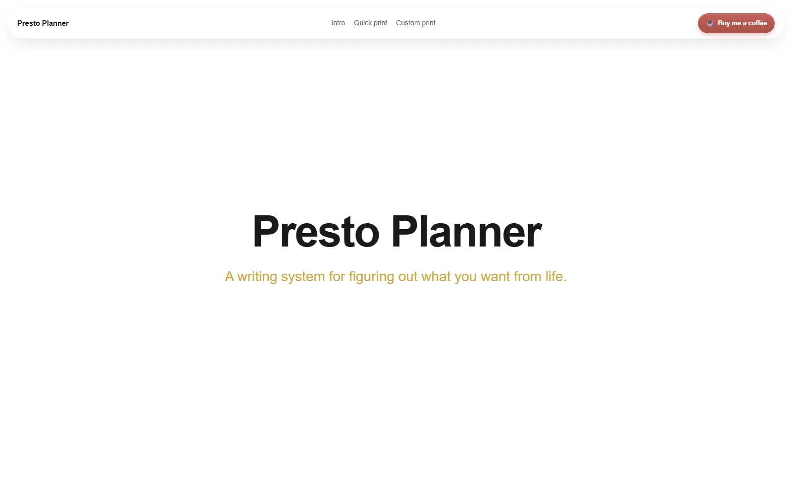 prestoplanner.com — the shipped product site