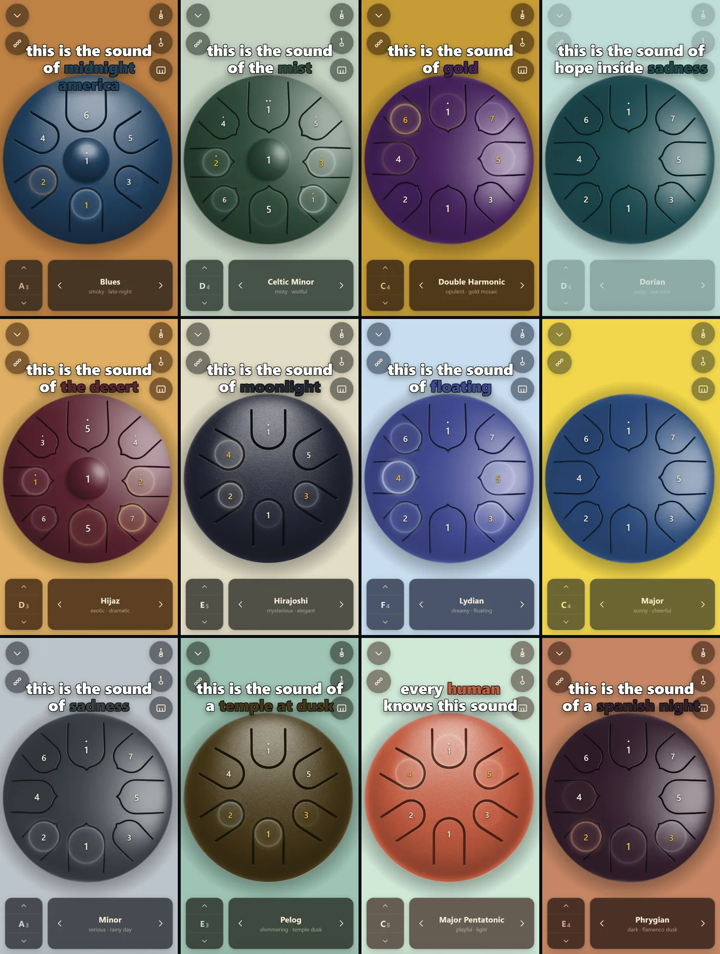 Frames from twelve of the sixteen automatically produced marketing reels